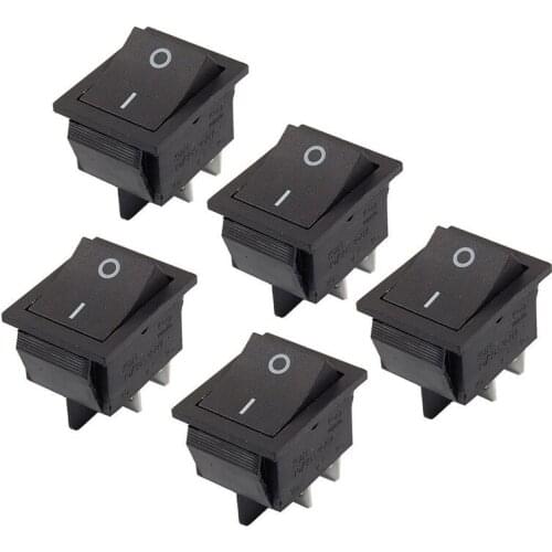 AC 250V 15A 4P 4 Pin ON/OFF 2 Position DPST Snap In Boat Rocker Switch x 5pcs