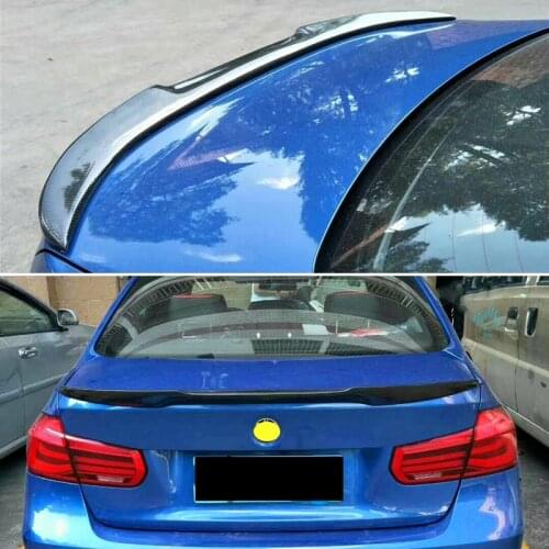 Use For BMW 3 Series F30 Spoiler 2013--2018 Year Glossy Real Carbon Fiber Rear Wing V Style Sport Accessories Body Kit