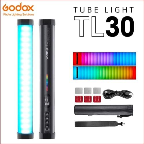 Godox TL30 Full-Color RGB Tube Light CRI97 TLCI99 Accurate Color CCT HSI 2700k-6500K 13 Fx Light Effect for Photos Video Movie