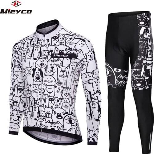 Pro Men Cycling Jersey Cat Long Sleeve Bicycle Clothing Kit Mtb Bike Wear Triathlon Uniforme Maillot Ciclismo Bicicleta Jersey