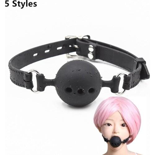 S/M/L Silicone Mouth Gag Ball BDSM Bondage Restraints Oral Sex Ball Gag in Mouth Fetish Slave Muzzle Adult Sex Toys for Couples