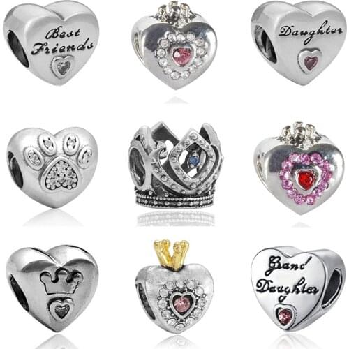 Charms plata de ley original bracelet jewelry valentines day harajuku bijoux boucle d'oreille femme beads jewellery