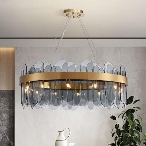 G9 LED Postmodern Round Stainless Steel Golden Designer Chandelier Lighting Lustre Suspension Luminaire Lampen For Dinning Room