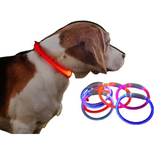 USB Rechargeable Luminous Led Dog Item Walking Dog Pet Luminous Collar Easy To Disassemble and Operate Waterproof Pet Supplies