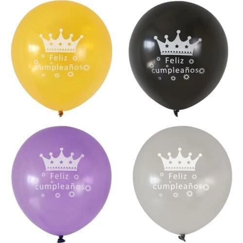 50/100Pcs Happy Birthday Balloons Spanish Black Rose Gold Birthday Party Decorations Spain 20 30 40 50 60 70 Birthday Balloons