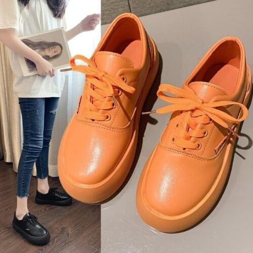 Female shoes spring street fashion small white shoes female new style flat bottom small leather shoes casual single shoe