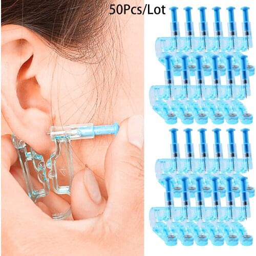 50Pcs/Lot Disposable Painless Ear Piercing Healthy Sterile Puncture Tool Without Inflammation for Earrings Ear Piercing Gun