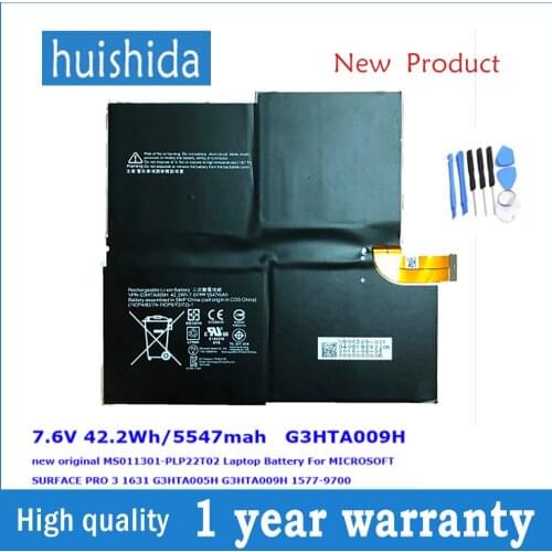 7,6 V 42.2Wh G3HTA009H/G3HTA005H New Laptop battery for MICROSOFT SURFACE PRO 3 1631 MS011301-PLP22T02 Tablet 5547 mAh