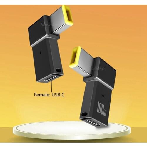 100W USB C Type C Laptop Power Adapter Connector Jack for Lenovo Thinkpad Yoga USB Type C PD Fast Charge Converter Cable