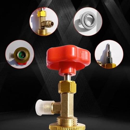 Car Refrigeration 1/4 SAE Auto AC Can Tap Valve Bottle Opener For R134a Low Pressure Gas Refrigerant Air-conditioning
