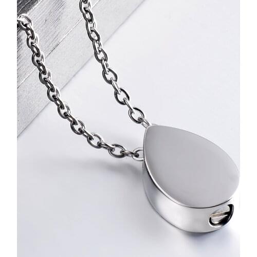 Infinity Tear Drop Cremation Ashes Memorial Jewelry for Urns Stainless steel Sliver Locket Pendant for Keepsake