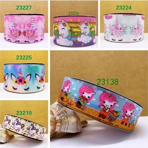 Free shipping 50 yard cartoon printed grosgrain ribbon 23138