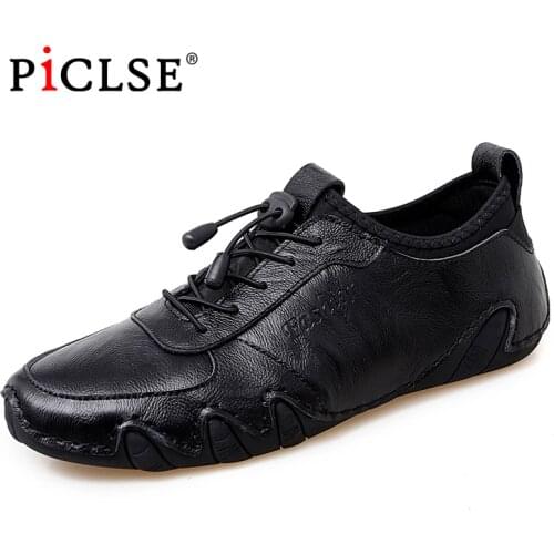Large size Genuine Leather Casual Shoes For Men Loafers Soft leather shoes Men Walking Driving shoes Moccasins Men Flat shoes