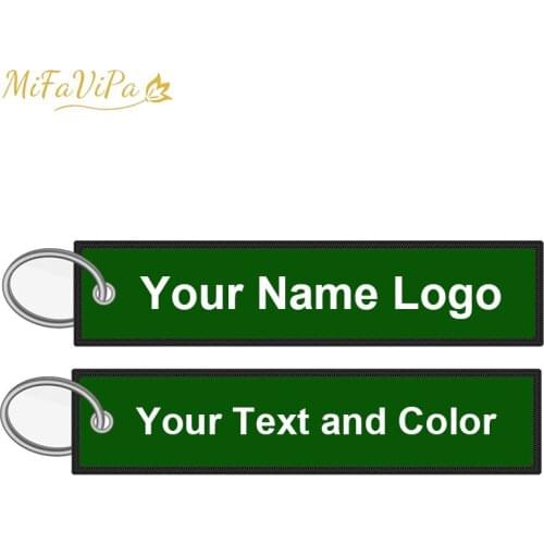 300 PCS Customized Keychain llaveros Safety Label Embroidery Customize Key Rings Chain for Aviation Gifts Fashion Jewelry