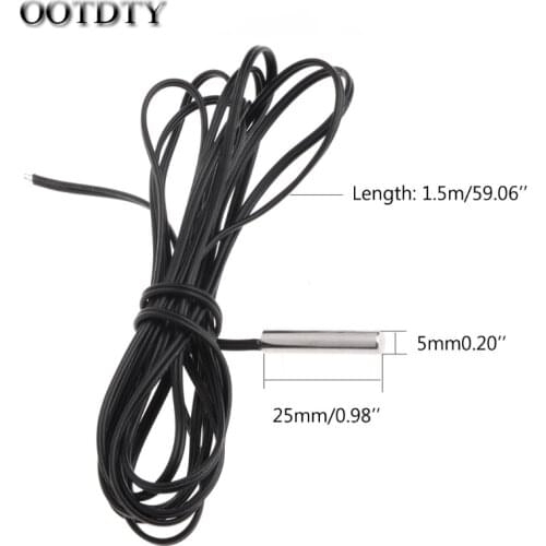 150cm NTC 10K Ohm 1% 3435 Thermistor Temperature Sensor Cylinder Probe 1.5m Wire
