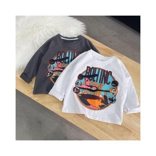 Childrens Short Sleeve T Shirt Wholesale Boys T-shirts Long-sleeved Top Tees 2021 Summer New Childrens Korean Cartoon T Shirt