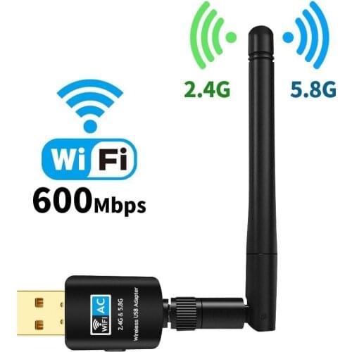 2.4g/5.8g dual-band wireless card wifi receiver ap transmitter usb wireless card 600Mpbs