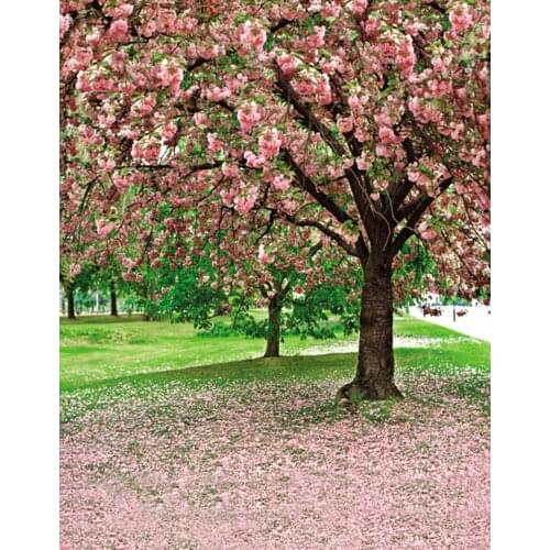 Spring Pink Flowers Tree Photography Backdrops Photo Props Studio Background 5x7ft
