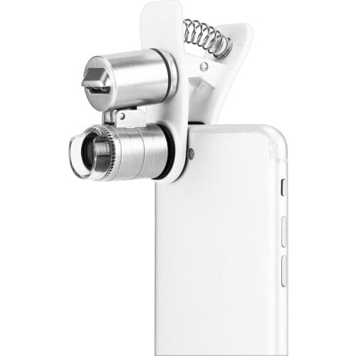 Mobile Phone Microscope Macro Lens 60X Optical Zoom Magnifier Micro Camera Clip LED Lenses For SE 5S 6S Plus Magnifying Lens