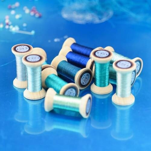 Sky blue series of Gold thread/French embroidery thread/embroidery spool/colorful gold embroidery thread /50 meters/roll