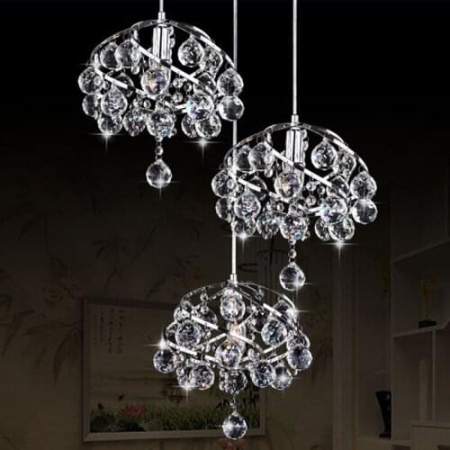 Personality hotel bar hanging lights creative fashion K9 crystal pendant lightings European LED three heads bedroom/dining lamps