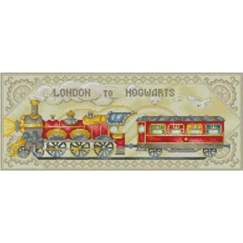 Small train (full embroidery) patterns Counted Cross Stitch 11CT 14CT 18CT DIY Cross Stitch Kits Embroidery Needlework Sets