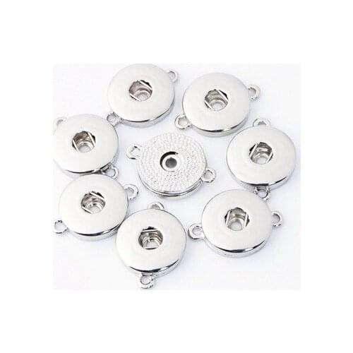 5pcs/lot Mix Style Metal 18mm Snap Buttons Base Fit Charms Bangles Necklace Diy Alloy Connectors For Bracelet Jewelry Making