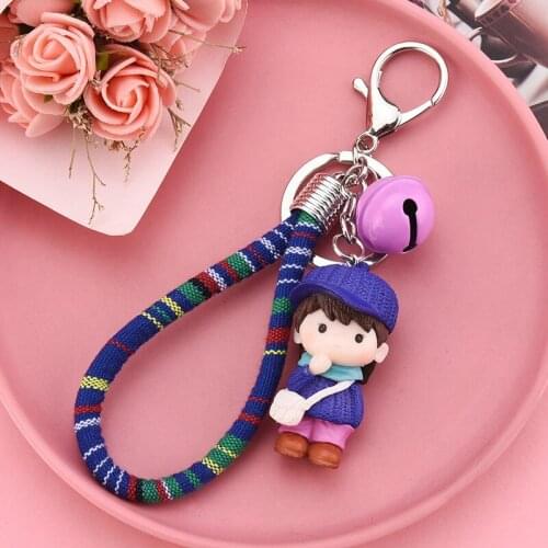 New 1PC Couple Keychain Cute Doll Bag Phone Pendant Bell Keychain Cute Doll Keychain Mens Best Couple Gift Jewelry