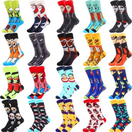 New Cotton men Womens Crew Socks Funny Harajuku Cute Novelty Cartoon sloth Anime Game socks Christmas Skateboard Sock Gift