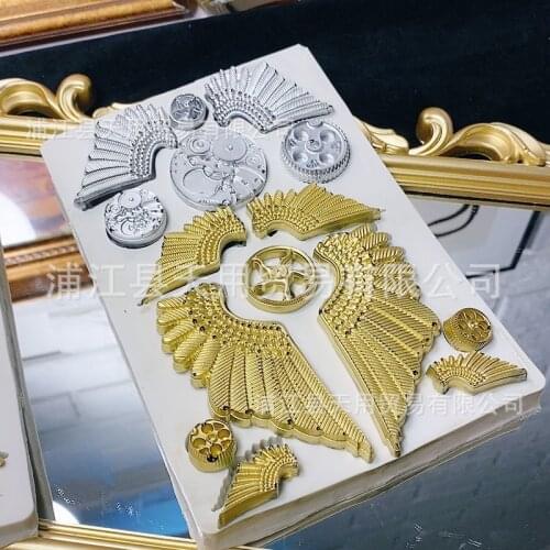 Punk fantasy gear star moon face angel wing silicone mold DIY drop glue pendulum stand decorative mold 19-217