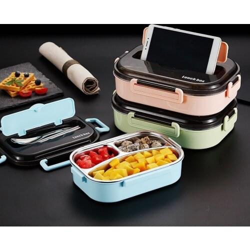 Portable 304 Stainless Steel Lunch Box 2020 New Hot Japanese Style Compartment Bento Box Kitchen Leakproof Food Container