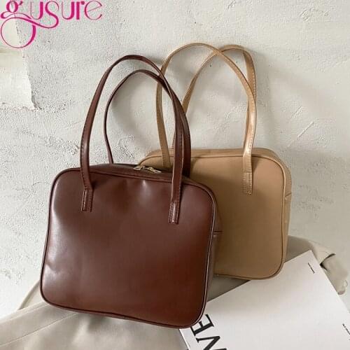 Casual PU Leather Shoulder Bag High Capacity Handbags Crossbody Bags for Women 2021 Solid color Luxury Designer Handbags Tote