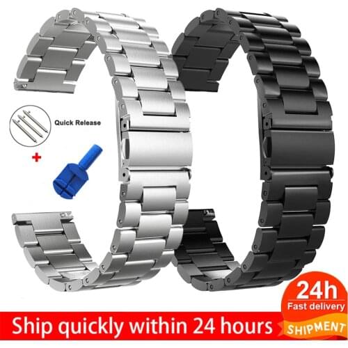 18 22 20mm Stainless Steel Watch Band Straps For Sumsung Galaxy Watch 42 46mm GEAR S3 Classic for galaxy watch 3 41 45mm Correa