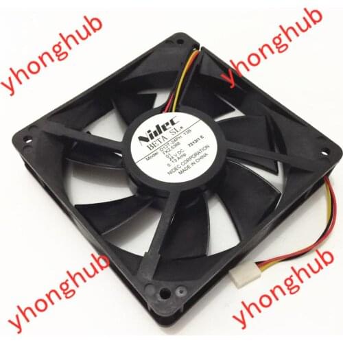 Nidec D12T-24PH 13B FK2-5368 DC 24V 0.13A 120x120x25mm 3-wire Server Cooling Fan