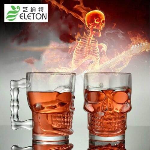 ELETON Bar KTV Glasses 500ml Large Skull Face Grim Cup Beer Cup Drink Belt with Glass Cup drinkware Birthday party gift