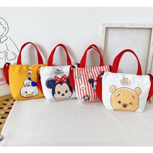 New Childrens Canvas Handbag Baby Cartoon Cute Bag Girl Shoulder Bag Crossbody Bag Children Bag Fashion Canvas Bag