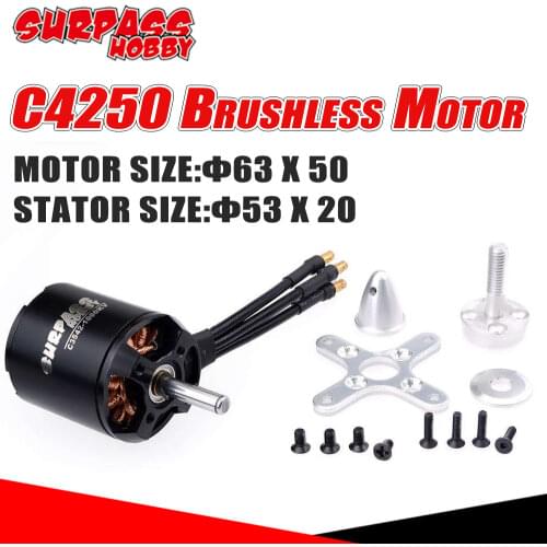 SURPASS HOBBY 2pcs C4250 Brushless Motor 600KV 800KV 70A for RC Model 3d Fixed Wing Drone DYS Airplane Aircraft Helicopter Fpv