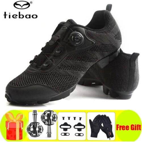 Tiebao Mountain Bike Shoes add pleats men Sneakers breathable self-locking sapatilha ciclismo mtb Cycle Triathlon Racing Shoes