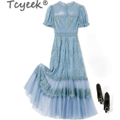 Dress Summer Maxi White Lace Dress Elegant Ladies Dresses for Women Party Korean Fashion Vestido De Mujer Gxy20