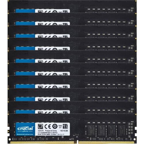 Cruclal 10PCS DDR4 4GB RAM Desktop Memory 4GB PC4-21300 ddr4 ram DIMM 2666MHz RAM 1.2V 288PIN NON ECC DDR4 ram Desktops ram DDR4