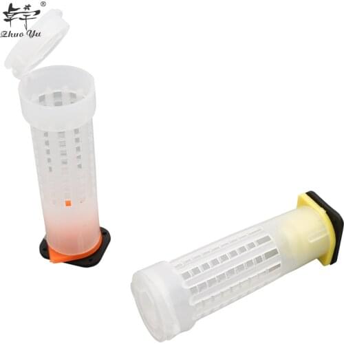 10 PCS Queen Cage Insects Tools Beekeeping Queen Plastic Cells Bees Box Cell Cup Holder and Cell Fixtures Beekeepers Equipment