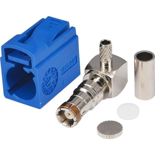 2 PCS Antenna Fakra C Blue Connector Jack Female Right Angle for for Coaxial Cable RG316 RG174 LMR100