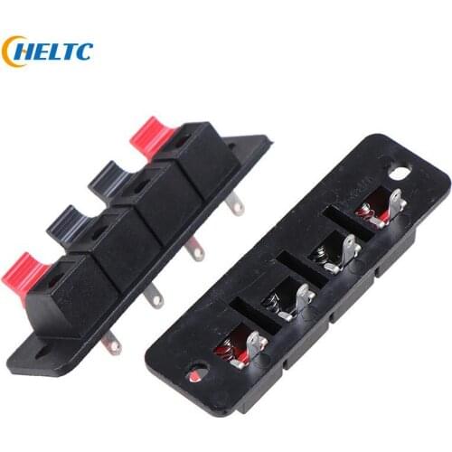 2Pcs Plastic 4 Positions Connector Terminal Push In Jack Spring Load Audio Speaker Terminals Breadboard Clip Hot Sale