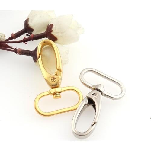 6pcs Metal Swivel Clasps Lanyard 26mm Gold/Silver Snap Hook Lobster Claw Clasp for Handbag Straps Accessories DIY Jewelry Making