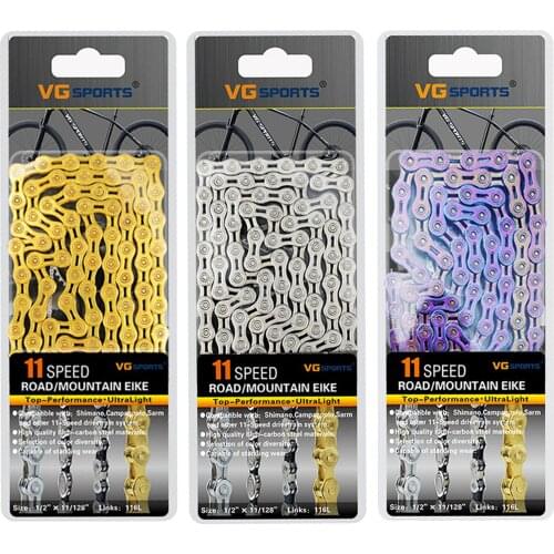 8/9/10/11S 116L Bicycle Chains Half-Hollow Mountain Road Bike Chain Steel High Strength Ultralight Bike Chain Component Parts