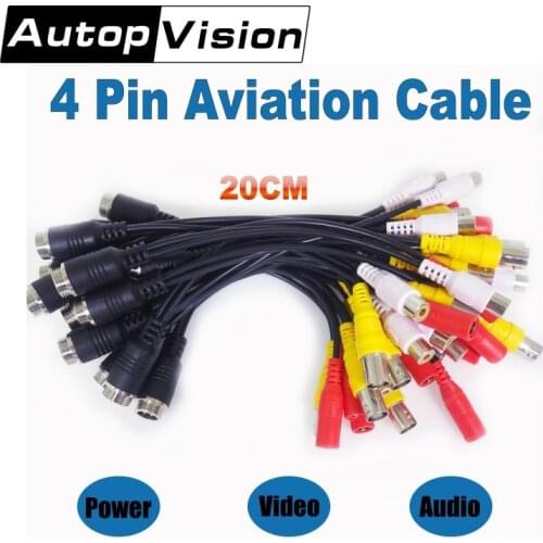Free shipping 20CM 4 PIN Aviation Cable to BNC Audio Video 12v Output Adaptor Cable for CCTV Camera Cable 0.656FT