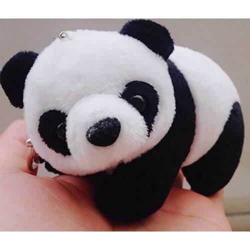 Cute Panda Keychain Creative Cartoon Fashion Plush Key Chains Jewelry Animal Panda Hanging Keyring Ornaments Girls Gift Accessor