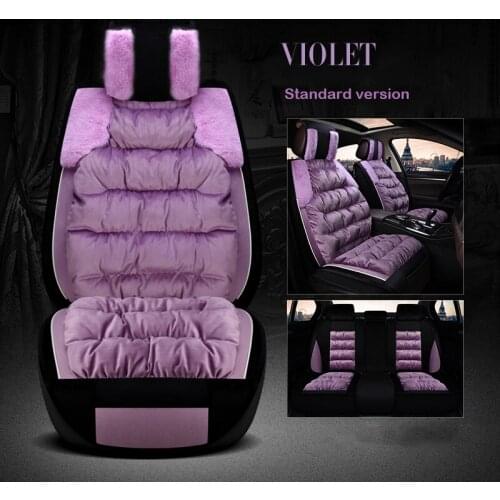 GEEAOK Plush car seat cover winter warm For Skoda Octavia Fabia Superb Rapid Yeti Spaceback Joyste Jeti styling car accessories
