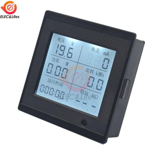DC 6-200V 0-20A Digital Voltmeter Ammeter Wattmeter Voltage Amp Current Meter Power Indicator Tester 12V 24V 36V 48V 110V