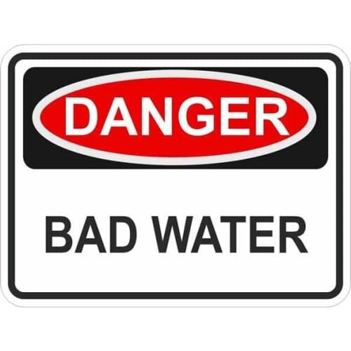 Hot Sell Funny Danger Bad Water Stickers Decals Window Vinyl Motorcycle Decals Auto Stickers PVC 14CM*10CM
